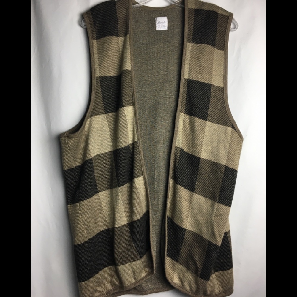 Michelle St. John New York Open Front Stripe Vest